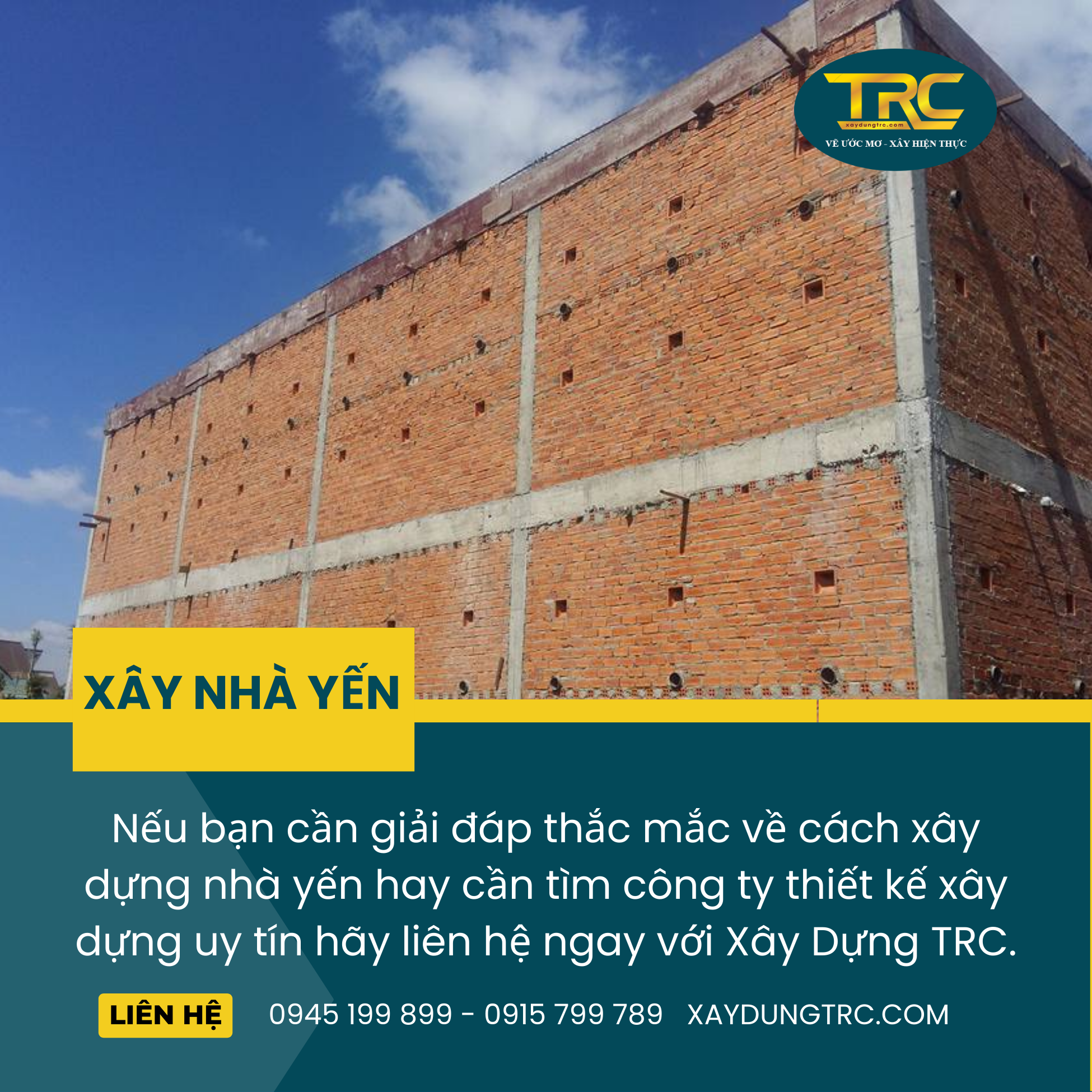 xây nhà yến bằng gạch