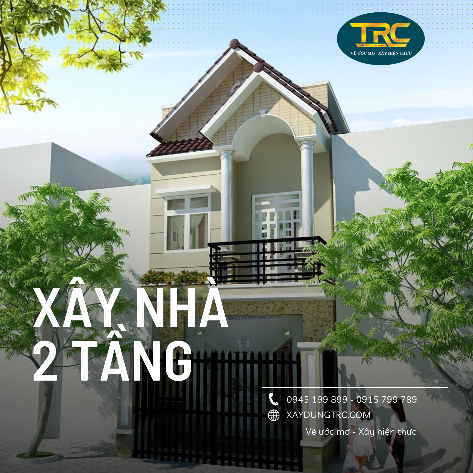 Xây nhà 2 tầng trọn gói giá rẻ