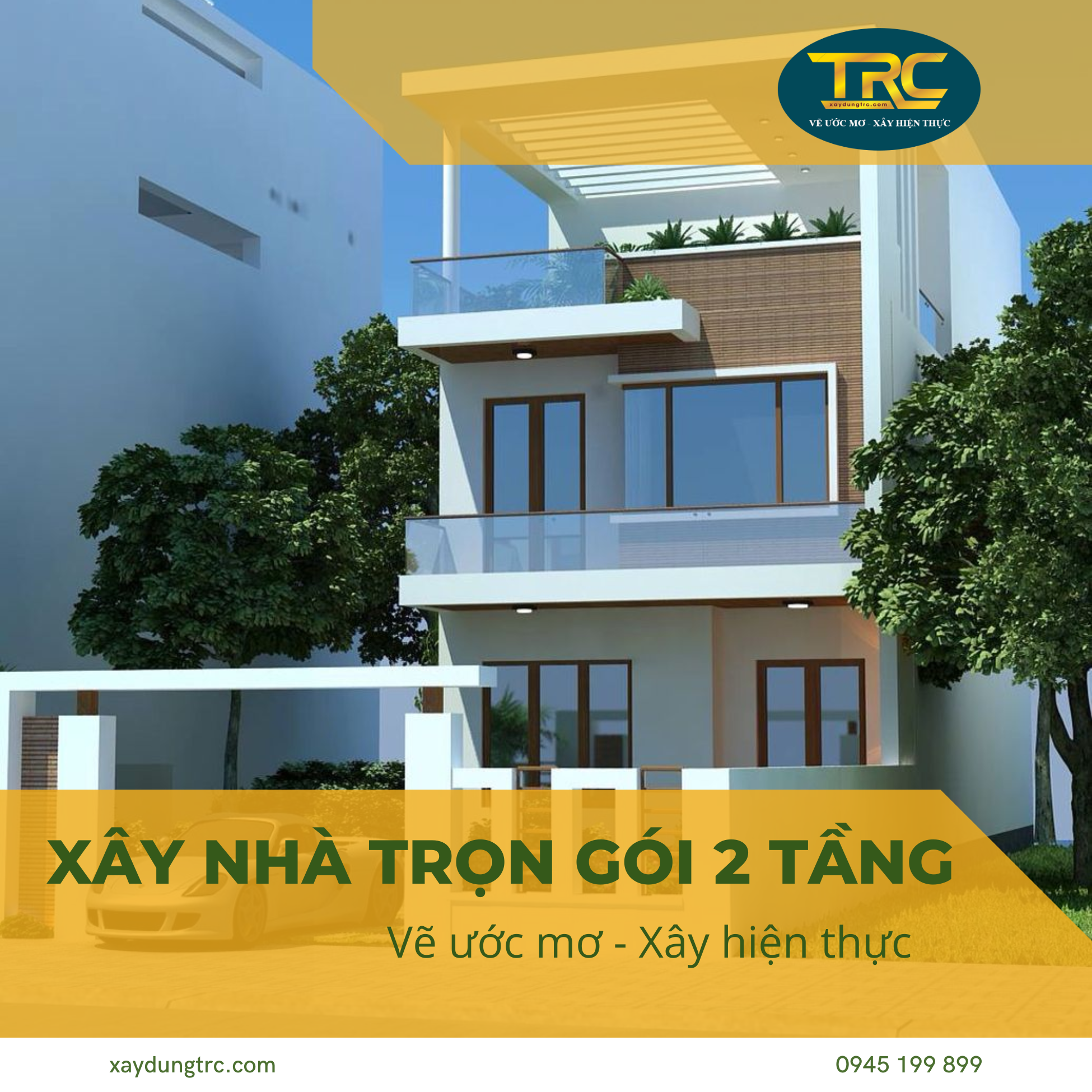 xây nhà 2 tầng trọn gói giá rẻ