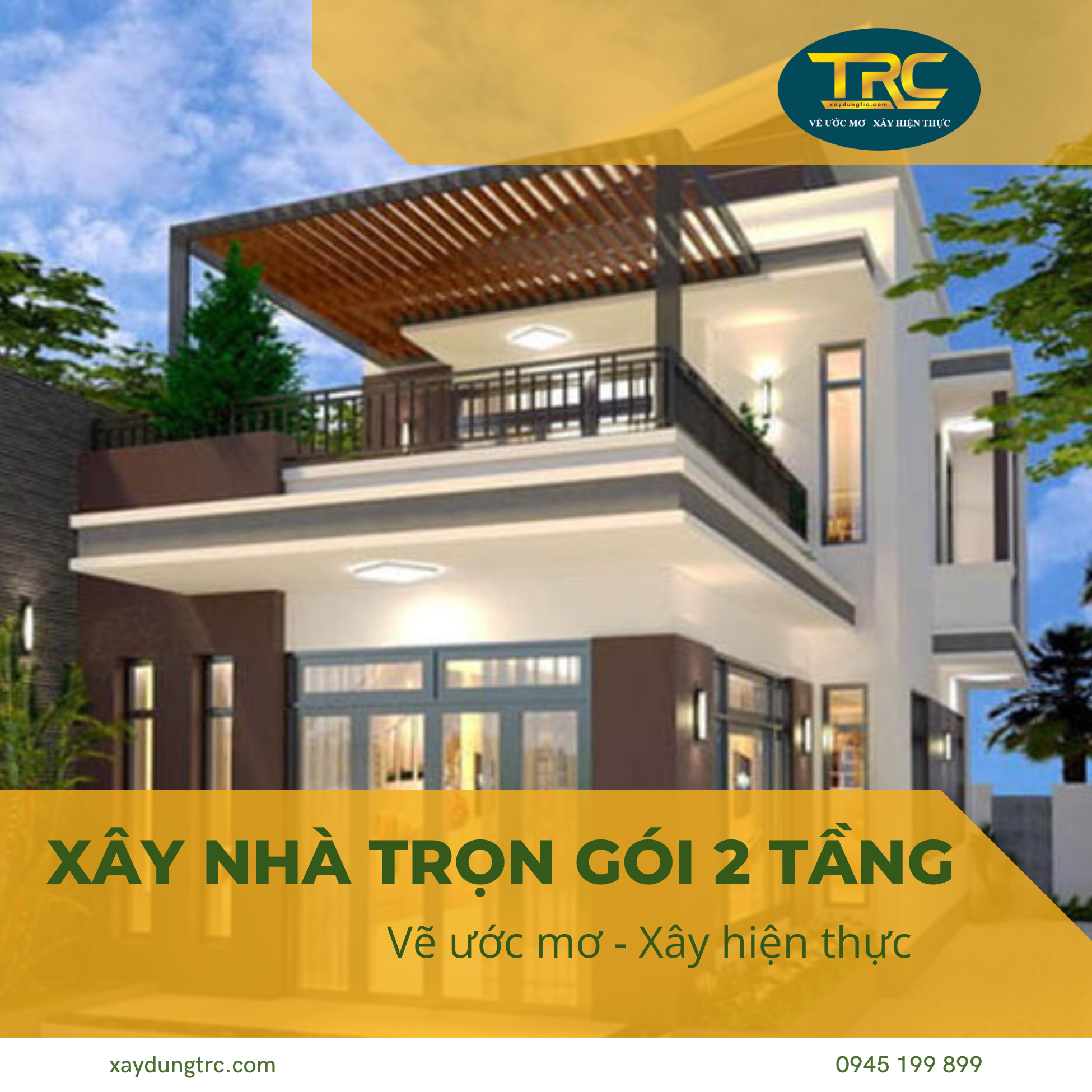 xây nhà trọn gói 2 tầng tiết kiệm