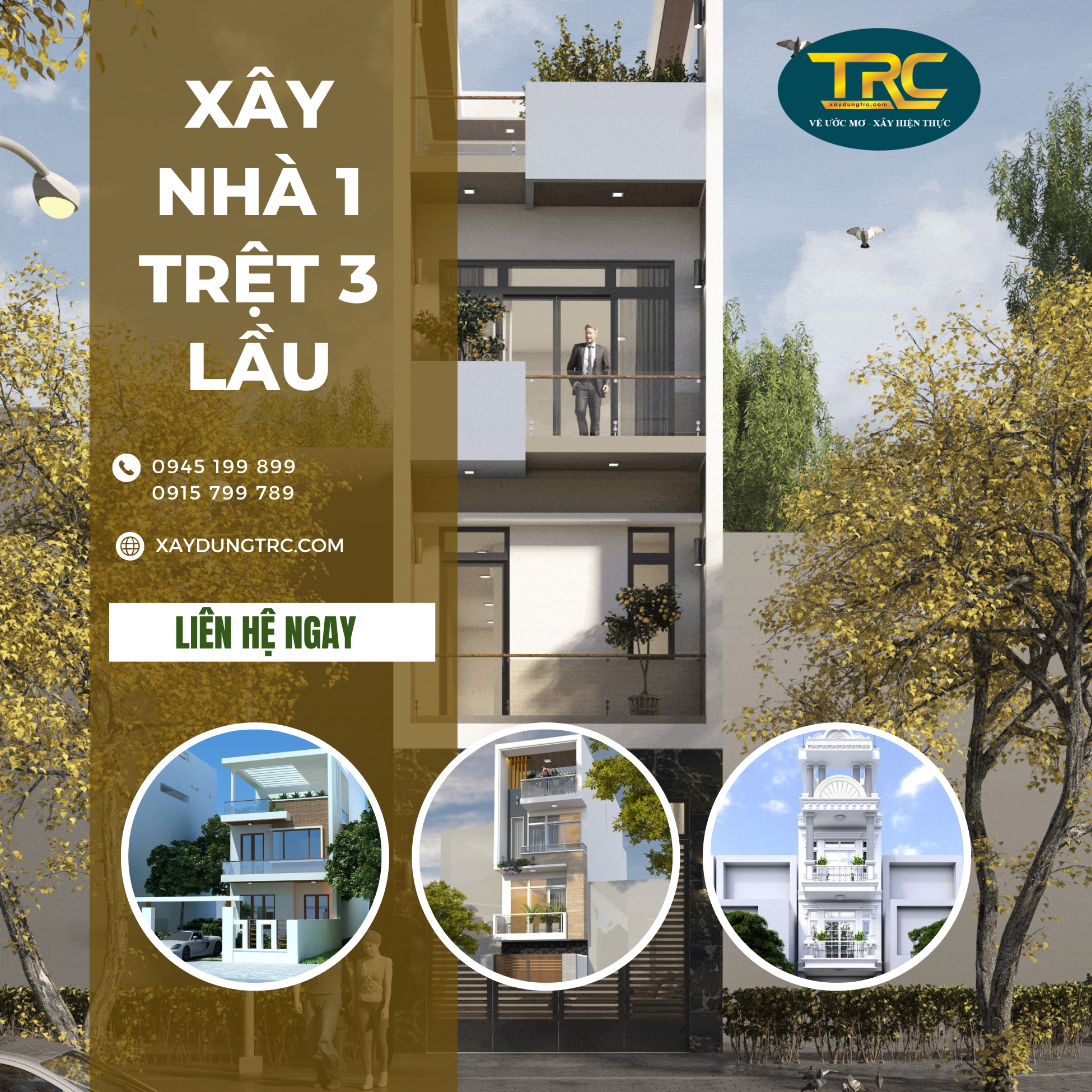 mẫu nhà 1 trệt 3 lầu hiện đại